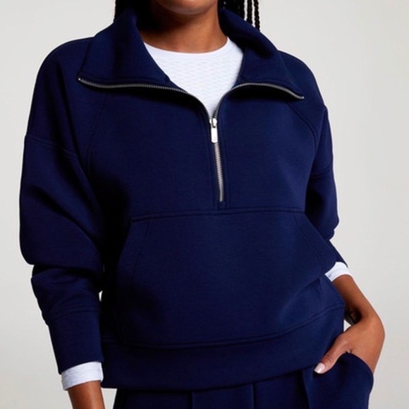 Calia Tops - CALIA Soft Scuba 1/4 Zip
Pullover - Opulent Blue -Medium
